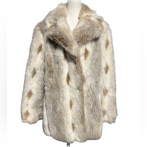 VTG ILGWU UNION-MADE Faux Fur Coat Hollywood Glam Statement Jacket USA-Made